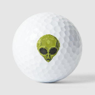 Grüner Alien-Kopf Custom Golfball