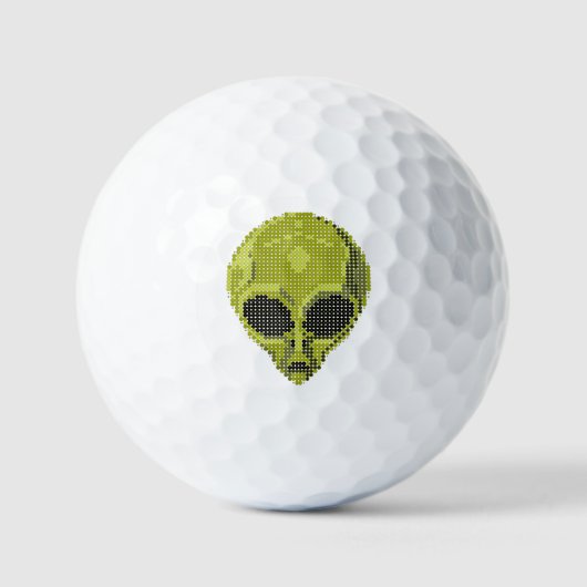 Grüner Alien-Kopf Custom Golfball (Vorderseite)