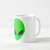Grüner alien-Kopf Kaffeetasse (VorderseiteRechts)