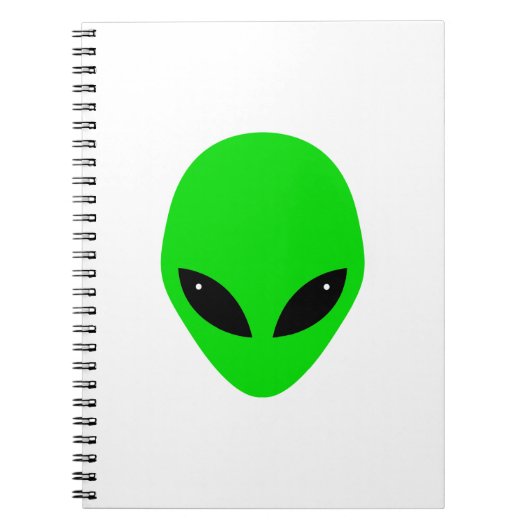 Grüner alien-Kopf Notizblock (Vorderseite)