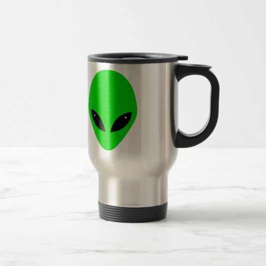 Grüner Alien Kopf Reisebecher (Rechts)