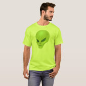 Grüner alien-Kopf-T - Shirt (Vorne ganz)