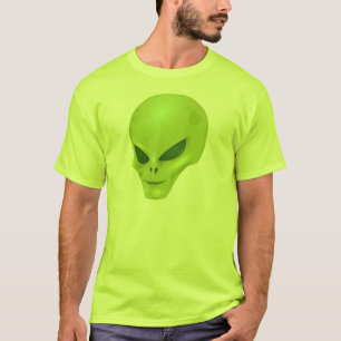 Grüner alien-Kopf-T - Shirt