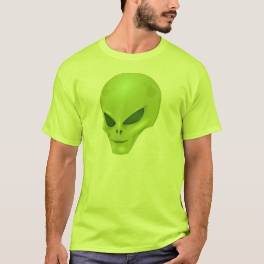 Grüner alien-Kopf-T - Shirt (Vorderseite)