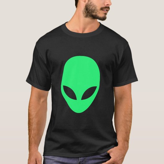 Grüner alien-Kopf T-Shirt (Vorderseite)