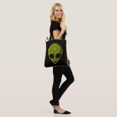 Grüner Alien-Kopf-Tote Tasche (Am Model)