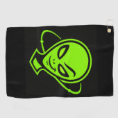 Grüner Alien Viel Glück Golf Golfhandtuch (Horizontal)
