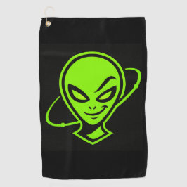 Grüner Alien Viel Glück Golf Golfhandtuch