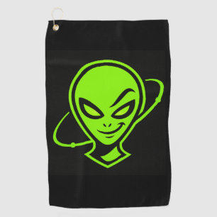 Grüner Alien Viel Glück Golf Golfhandtuch