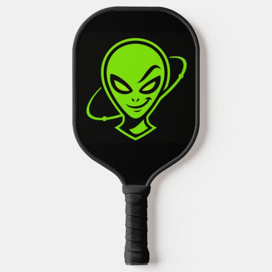 Grüner Alien Viel Glück Pickleball Schläger (Vorderseite)