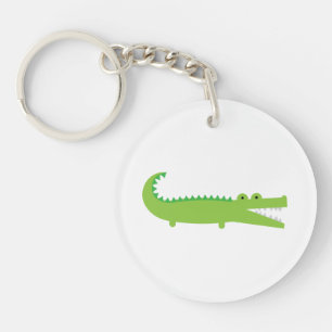 Grüner Alligator Akryllischer Schlüsselanhänger