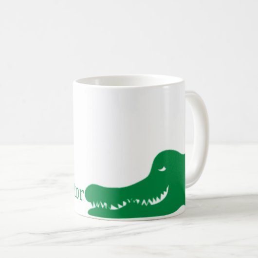 Grüner Alligator Becher Kaffeetasse (VorderseiteRechts)