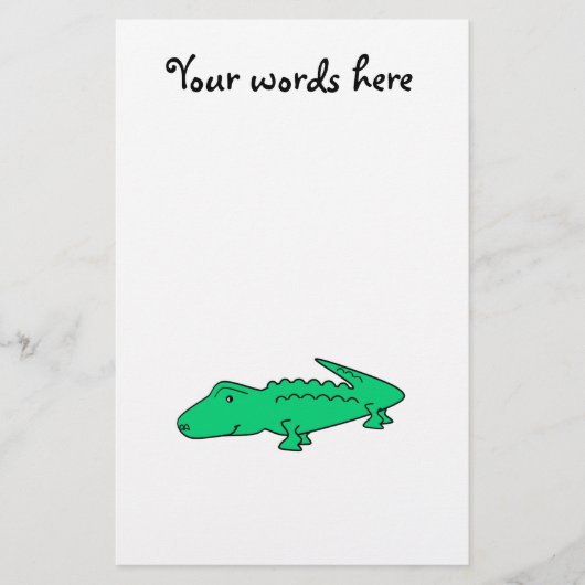Grüner Alligator Briefpapier (Vorderseite)