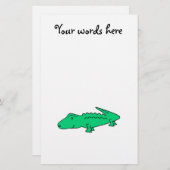 Grüner Alligator Briefpapier (Vorne/Hinten)