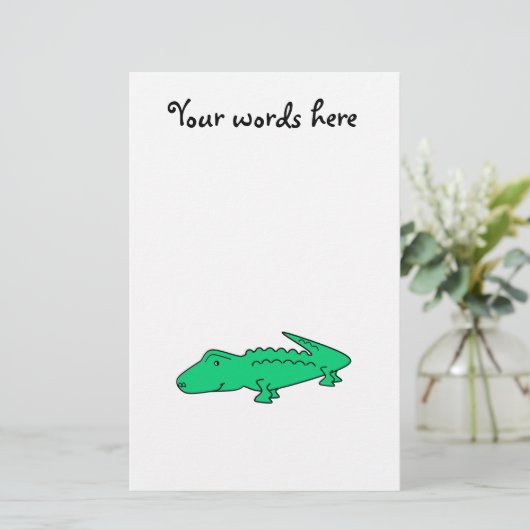 Grüner Alligator Briefpapier (Stehend Vorderseite)