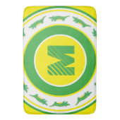Grüner Alligator Krokodile Gator Initial Badematte (Vorderseite Vertikal)