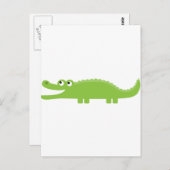 Grüner Alligator Postkarte (Vorne/Hinten)
