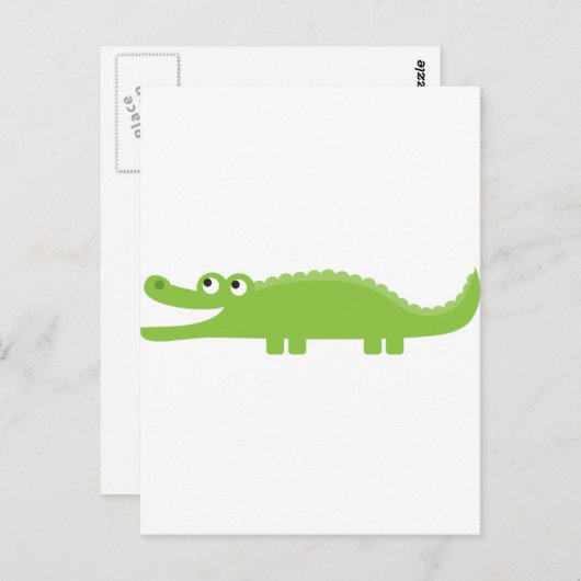 Grüner Alligator Postkarte (Vorne/Hinten)