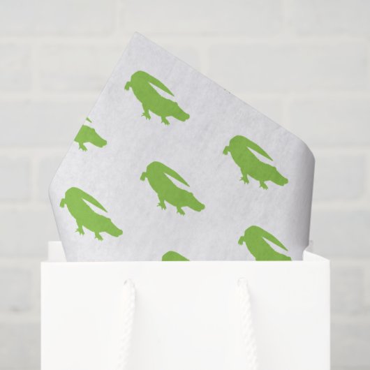 Grüner Alligator Preppy Designer Südlicher Spaß Seidenpapier (Geschenk Tasche)