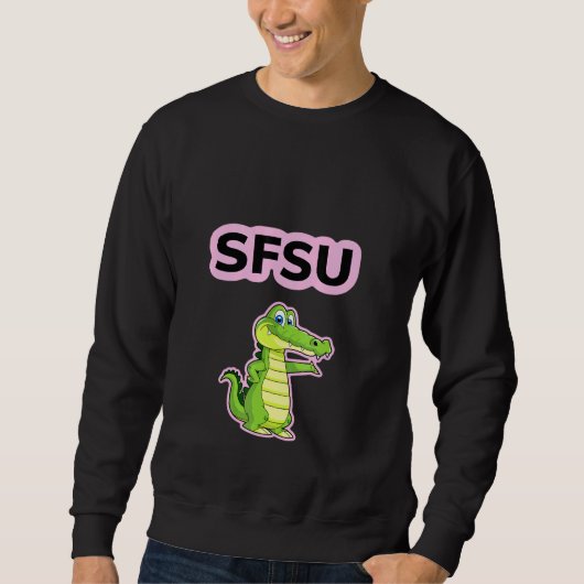 Grüner Alligator Sweatshirt (Vorderseite)