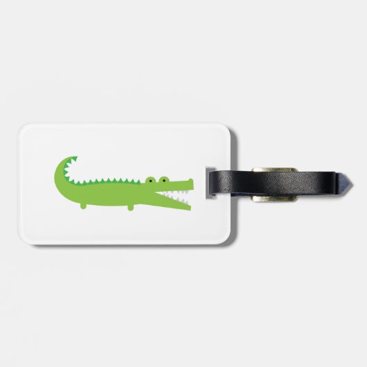 Grüner AlligatorGepäckanhänger Gepäckanhänger (Rückseite horizontal)