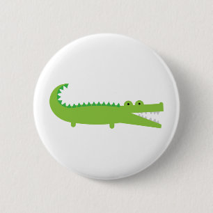Grüner Alligatorknopf Button