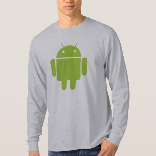 Grüner androider langer Hülsen-T - Shirt (Vorderseite)