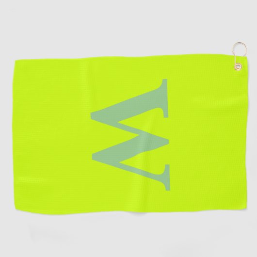 Grüner Anfangsbuchstabe der modernen Seite | Limon Golfhandtuch (Horizontal)