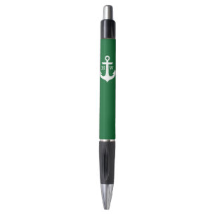 Grüner Anker Mit Monogramm Kugelschreiber