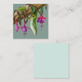 Grüner Anolis mit Fuchsien Begleitkarte (Vorne/Hinten)