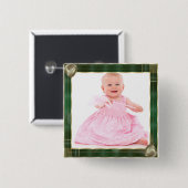 Grüner antiker Rahmen hinzufügen Ihr Foto hier Button (Vorne & Hinten)