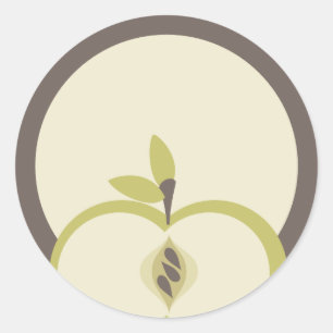 grüner Apfel aus meinem Kochgeschenkaufkleber Runder Aufkleber