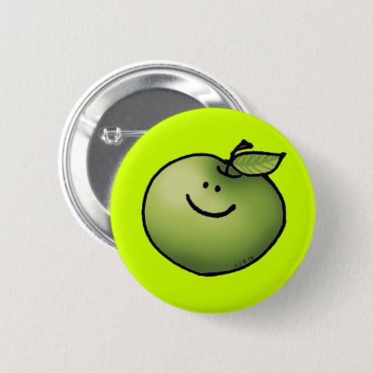 Grüner Apfel Button (Vorne & Hinten)