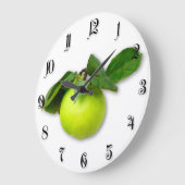 Grüner Apfel Große Wanduhr (Winkel)