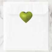 Grüner Apfel Herz-Aufkleber (Tasche)