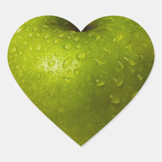 Grüner Apfel Herz-Aufkleber (Vorderseite)