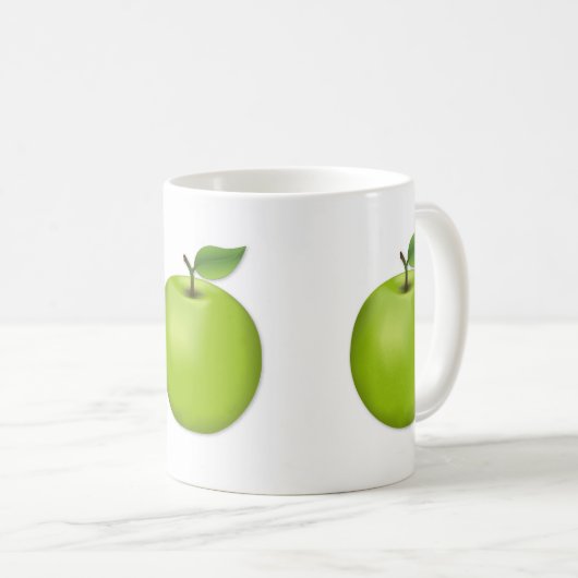 Grüner Apfel Kaffeetasse (VorderseiteRechts)