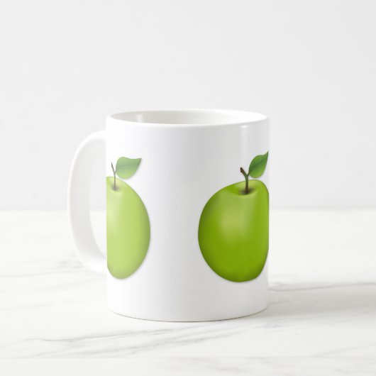 Grüner Apfel Kaffeetasse (Vorderseite Links)