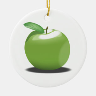 Grüner Apfel Keramik Ornament