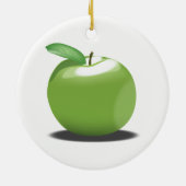 Grüner Apfel Keramik Ornament (Hinten)