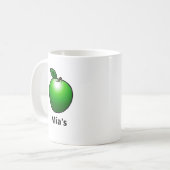 Grüner Apfel Klassischer Becher Kaffeetasse (Vorderseite Links)