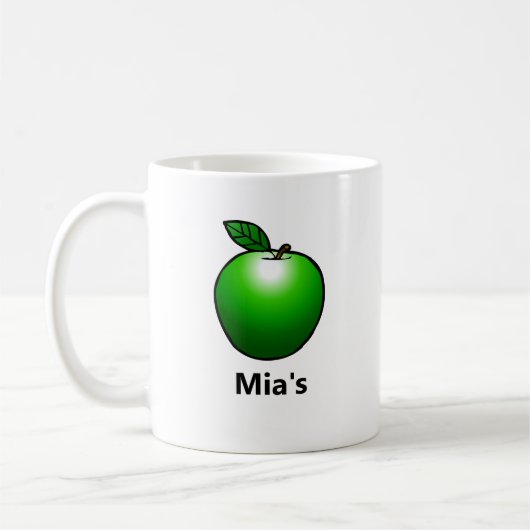 Grüner Apfel Klassischer Becher Kaffeetasse (Links)