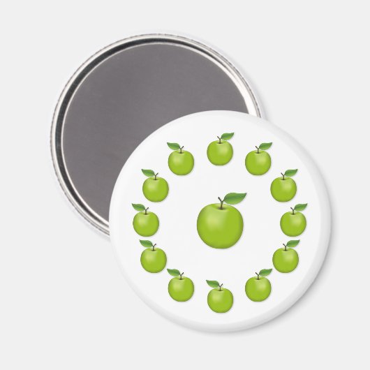 Grüner Apfel Magnet (Vorderseite/Rückseite)