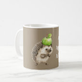 Grüner Apfel pro Tag Igel Kaffeetasse (Vorderseite Links)