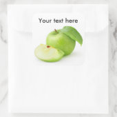 Grüner Apfel Quadratischer Aufkleber (Tasche)