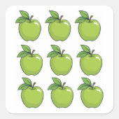 Grüner Apfel Quadratischer Aufkleber (Vorderseite)