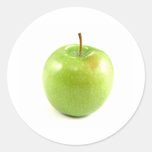 Grüner Apfel Runder Aufkleber (Vorderseite)