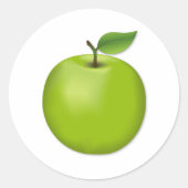 Grüner Apfel Runder Aufkleber (Vorderseite)