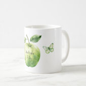 Grüner Apfel Tag Schmetterling Kaffeetasse (VorderseiteRechts)