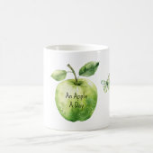 Grüner Apfel Tag Schmetterling Kaffeetasse (Mittel)